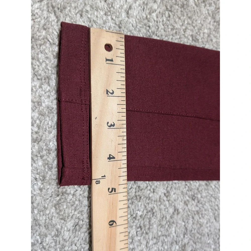 Michael Kors Pants Womens S Burgundy Pull On Pintuck Seam Slim Career Trousers